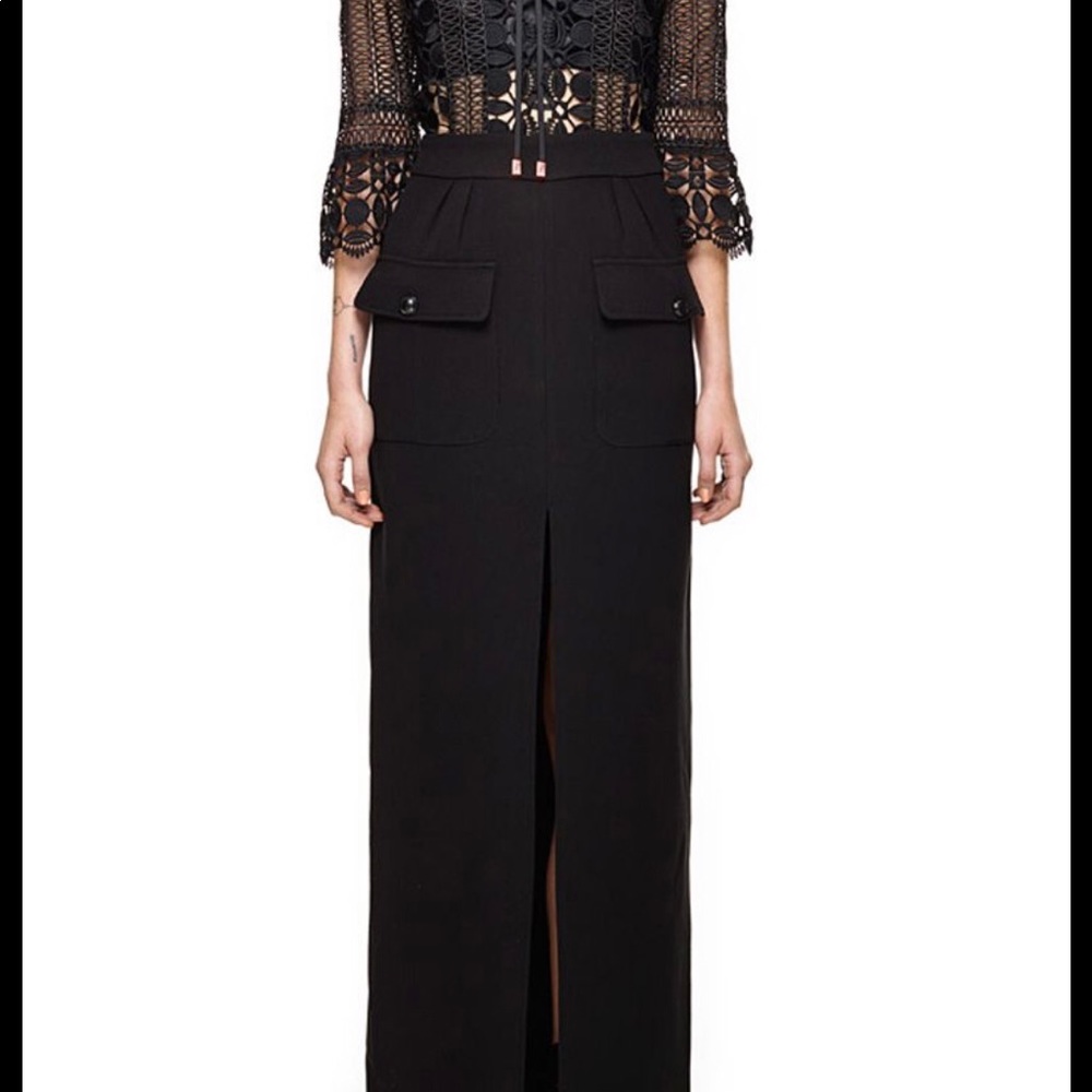 Self-Portrait Lace Up Trimmed Split Front Dress